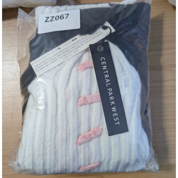 Central Park West Sweater Womens Small Black/White Bobbie Whipstitch Mock Neck - Picture 7 of 7